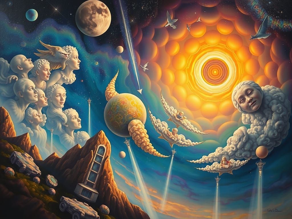 Cosmic Dreamscape in the Style of Visionary Art