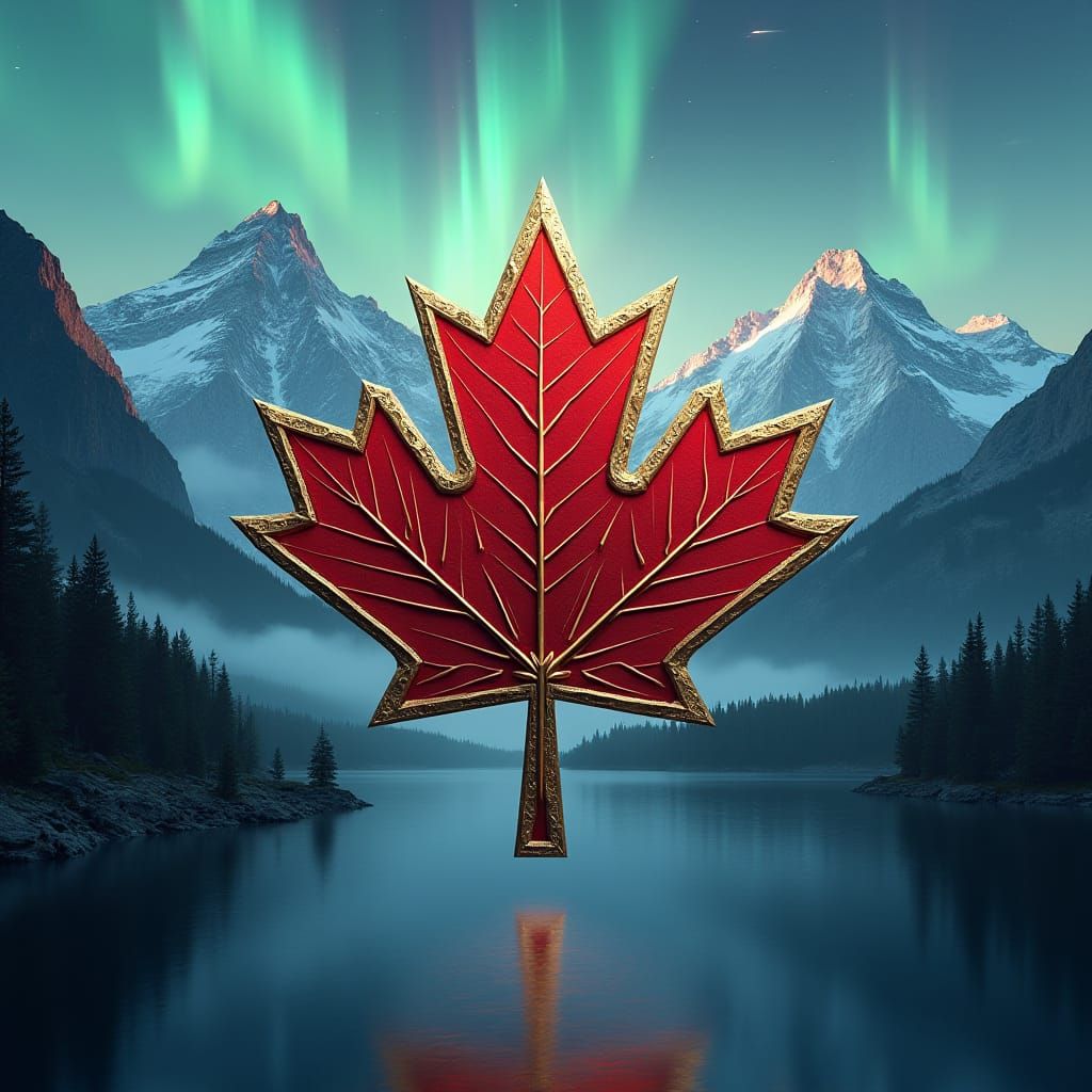 Majestic Canadian Political Logo in Fantasy Concept Art
