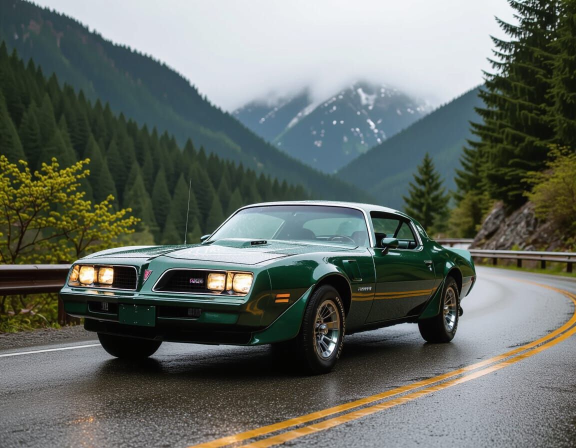 1978 Green Trans Am on Olympic Peninsula Road