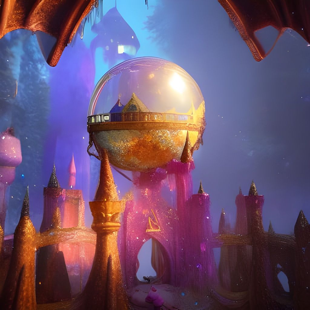 Fairy Castle in Crystal Globe: Matte Painting