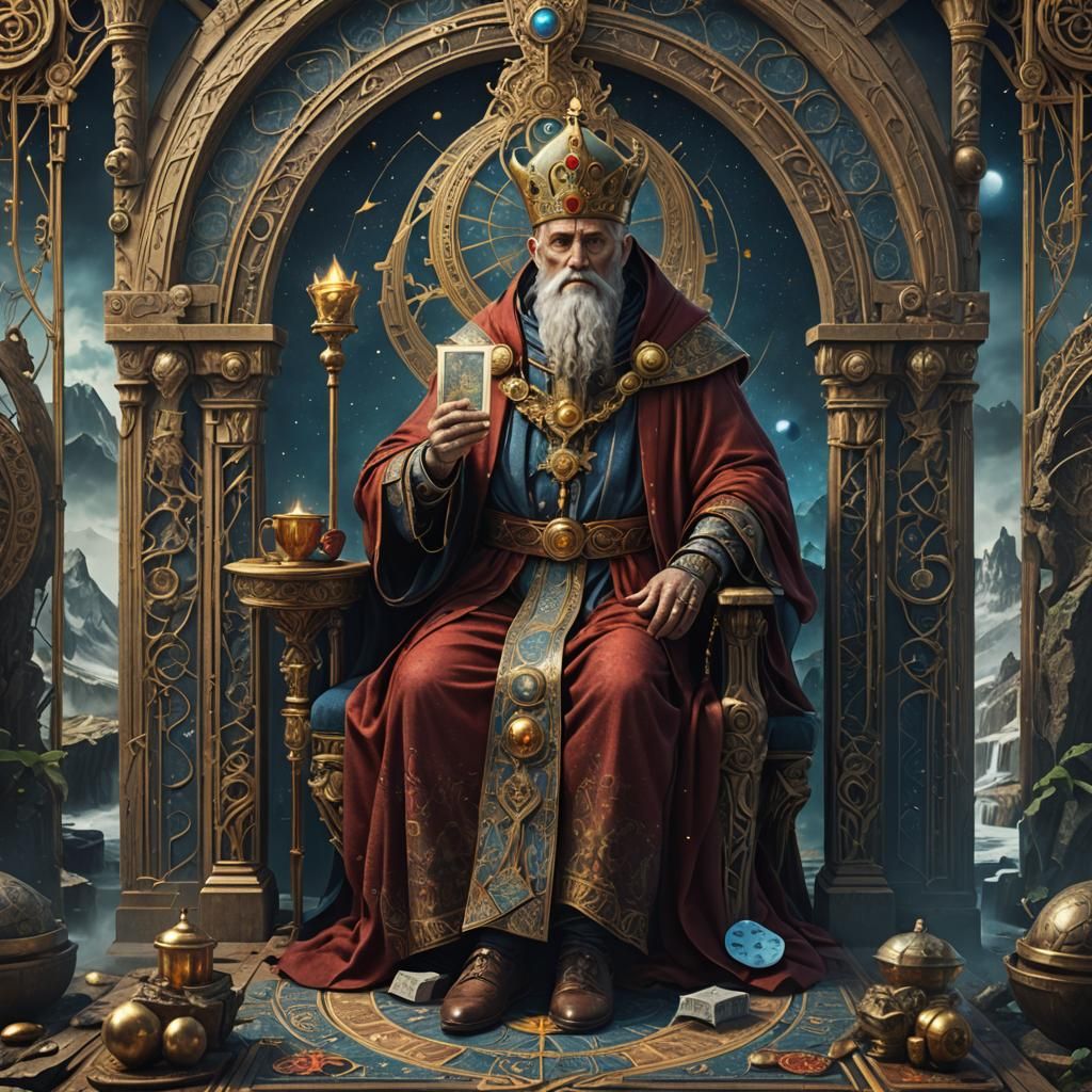 The Hierophant Tarot Card: Detailed Matte Painting
