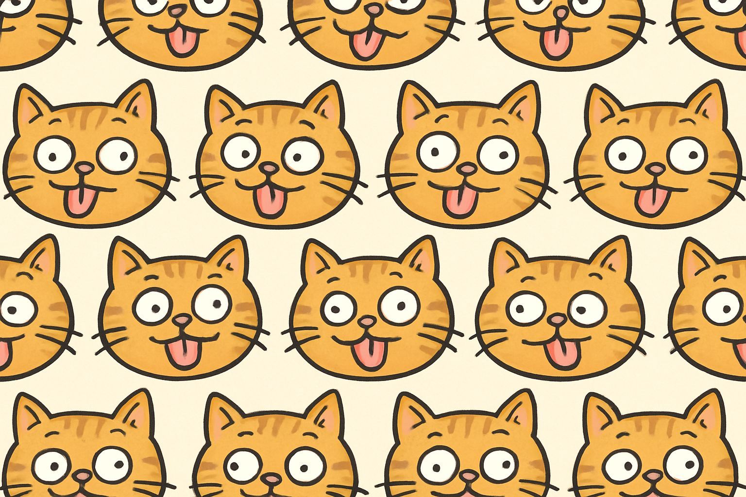 Repeating Derpy Cat Pattern