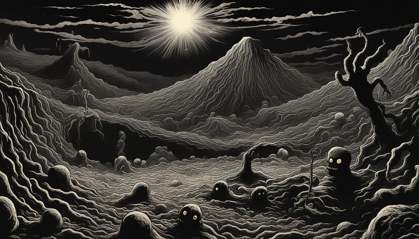 Disturbing Shadow Monster Emerges from Acid Pit