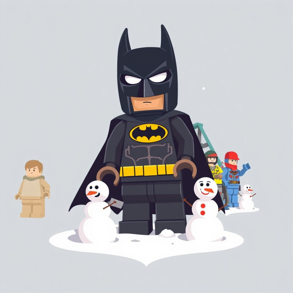 Vibrant LEGO Minifigure Parade Float in Digital Art