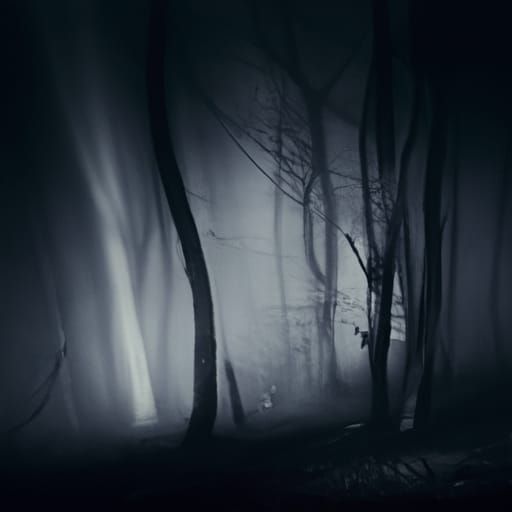 Spooky Foggy Forest at Night