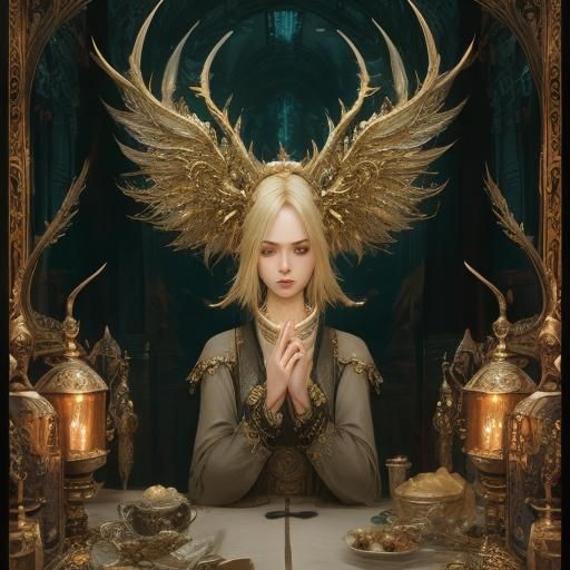 Dramatic Digital Painting of a Blond Girl