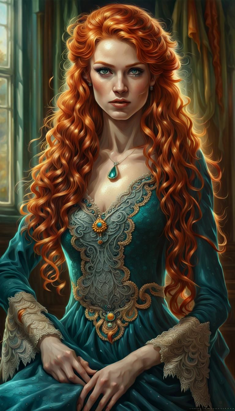 Redhead Beauty Queen in Hyper-Detailed 8k