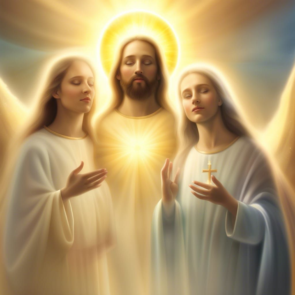 Divine Holy Trinity in Heavenly Sunshine