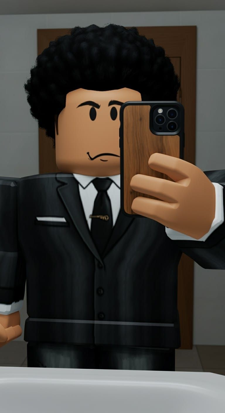 Roblox Avatar with Afro Taking Selfie
