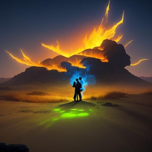 Entwined Faces in Surrealist Style