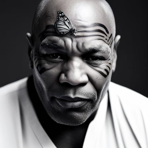 Mike Tyson's Butterfly Face Tattoo
