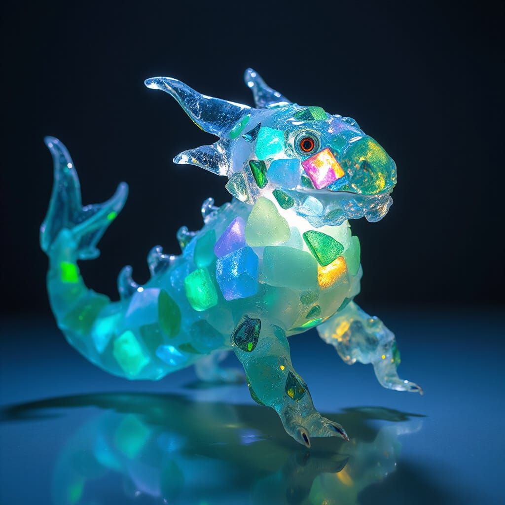 Mythical Sea Glass Creature Breathes Light