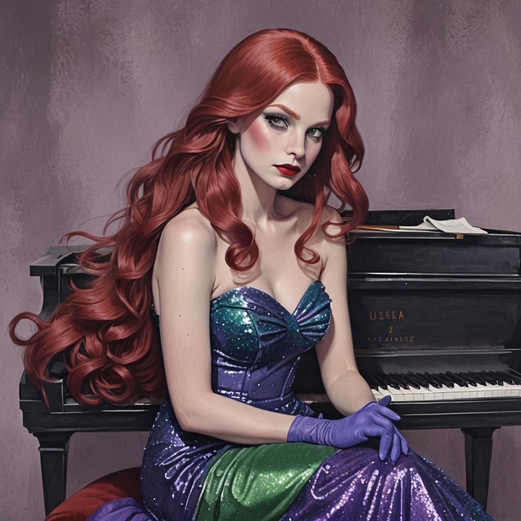 Jessica Rabbit Inspired Glamour in Chalk Art Style