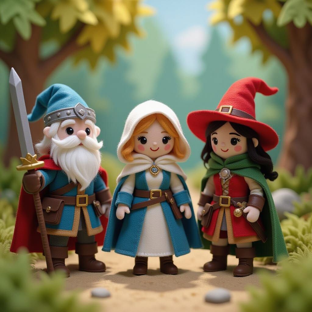 adventure party made entirely of felt