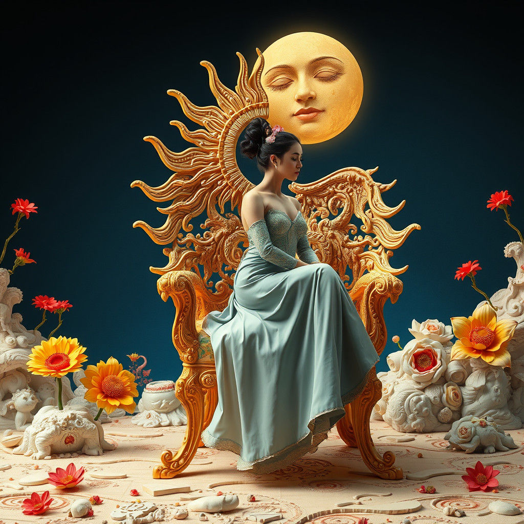 Surreal Sun and Moon Chair Fairytale Art