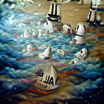 Dramatic Oil Painting of Drowned Sailors