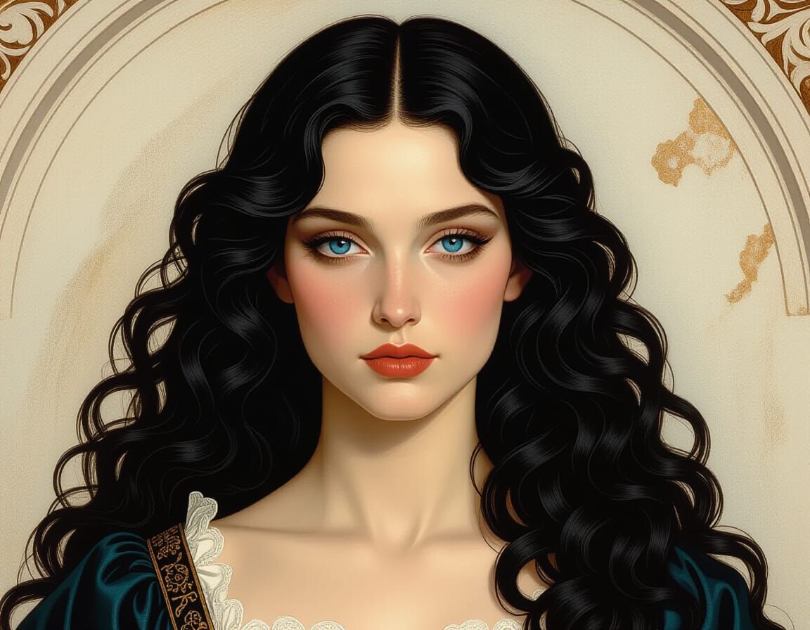 Gothic Woman Portrait in Renaissance Style
