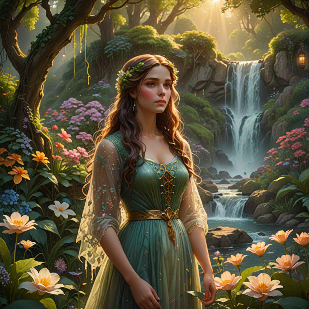 Vaia, Goddess of Nature, in a Whimsical Forest Glade