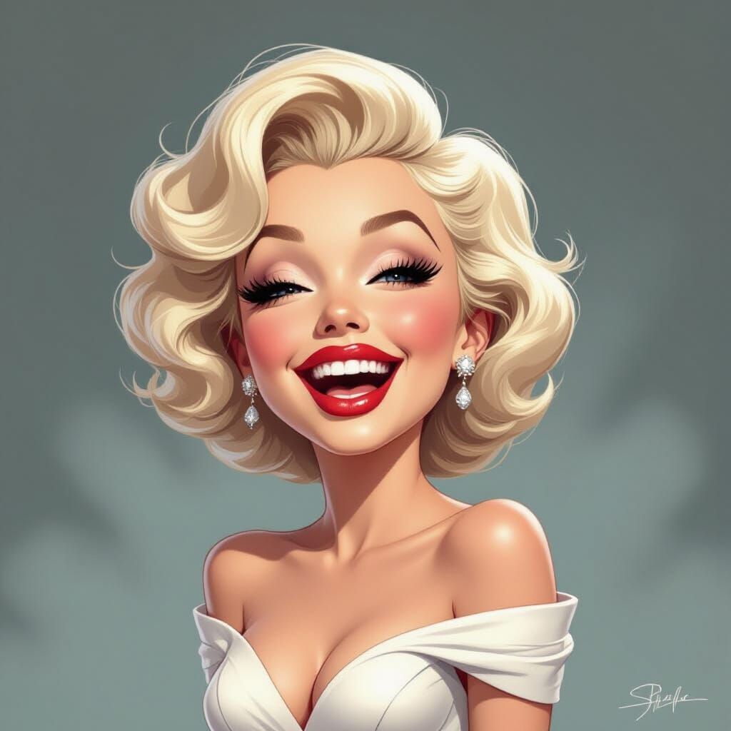 Whimsical Marilyn Monroe Caricature in Rebecca Sugar Animati...