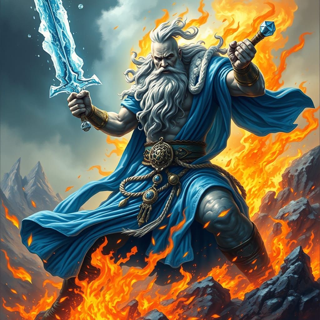 Ancient Ice God Cuts Through Fiery Inferno in Epic Fantasy A...