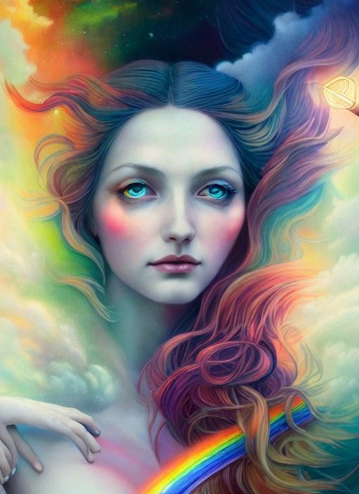 Goddess of Light Battles Darkness: Matte Painting