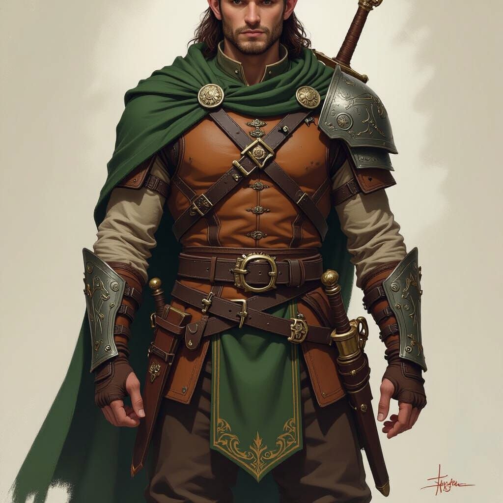 Elven Warrior with Celtic Sword, Frank Frazetta Style