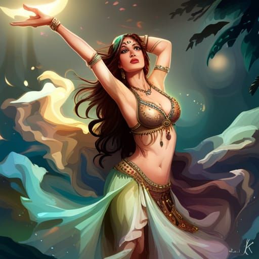 Beautiful Gypsy Woman Belly Dancing in 8K