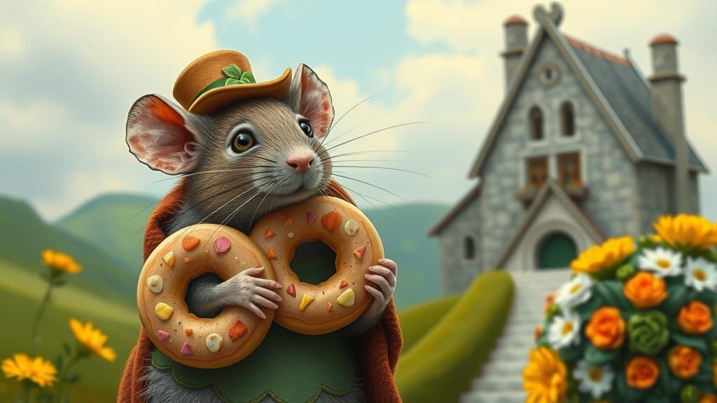 Irish Rat with Donut, Potteresque Realism