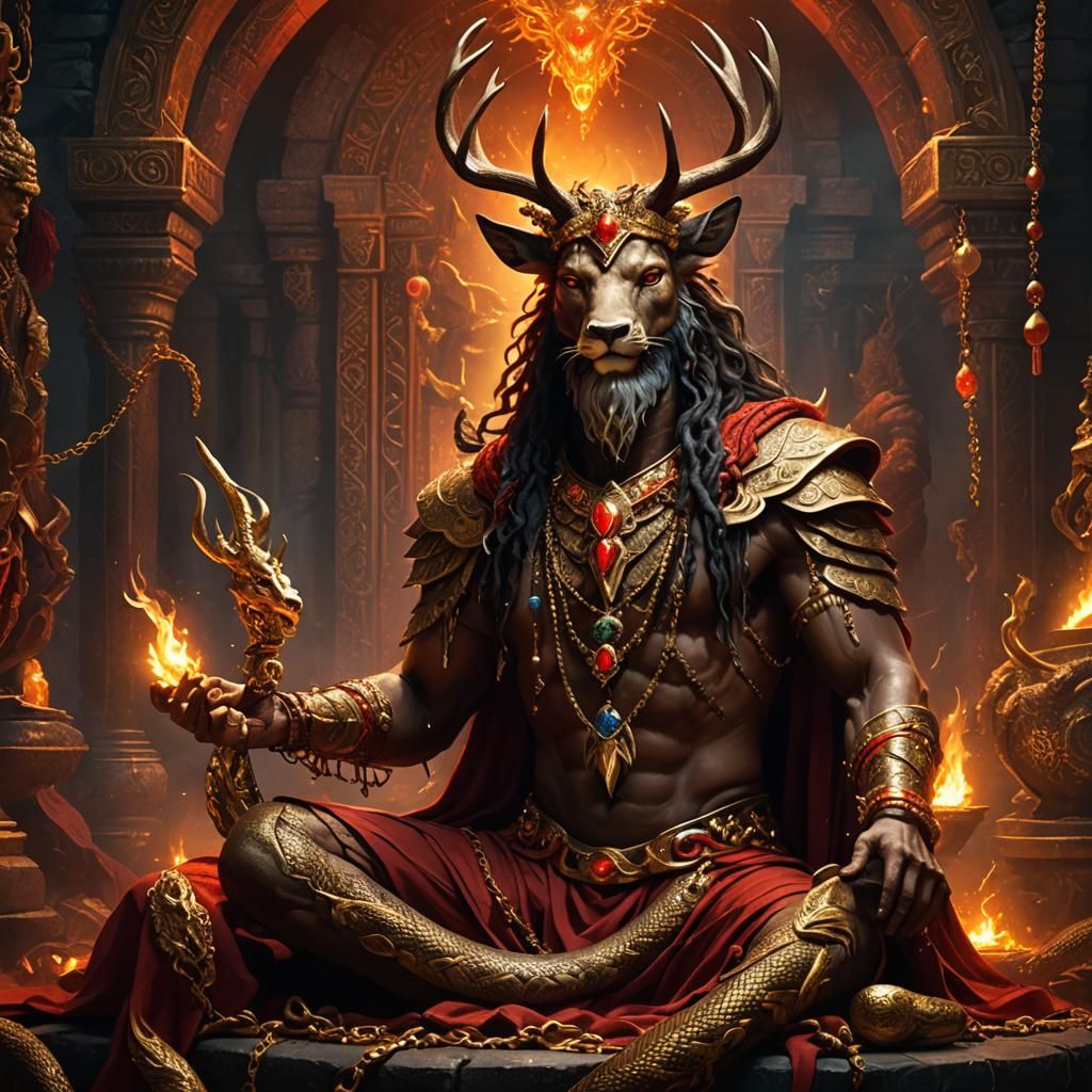 Urcaguary: Inca Serpent God in a Mystical Chamber