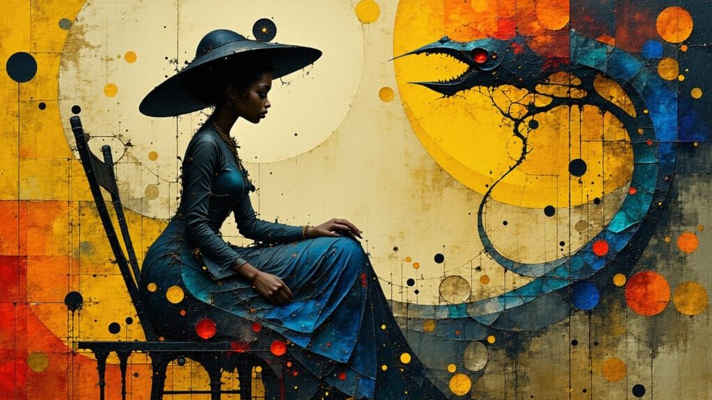 Dreamer in Ornate Attire: A Fusion of Surrealism and Baroque