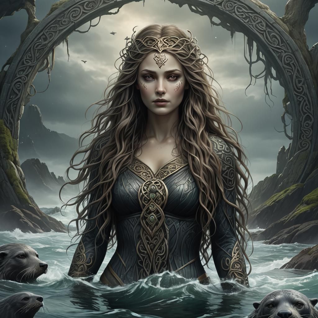 Beautiful Selkie Woman in Celtic Folklore Style