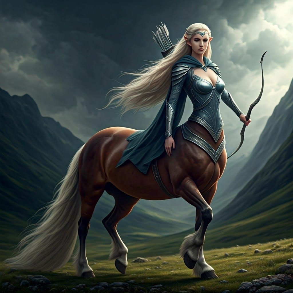Elven Centaur in Lord of the Rings Landscape