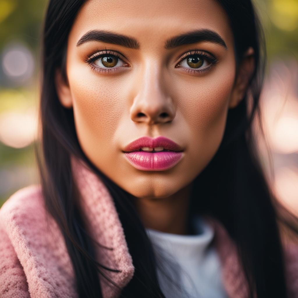 Portrait of a Young Latina Woman with Freckles