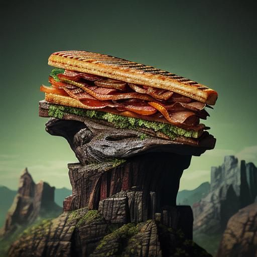 Futuristic Bacon Still Life Macrophotography