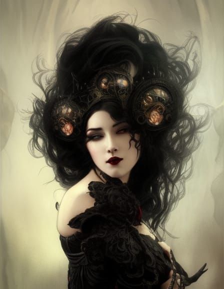 Gothic Vampire Portrait in Artgerm Style