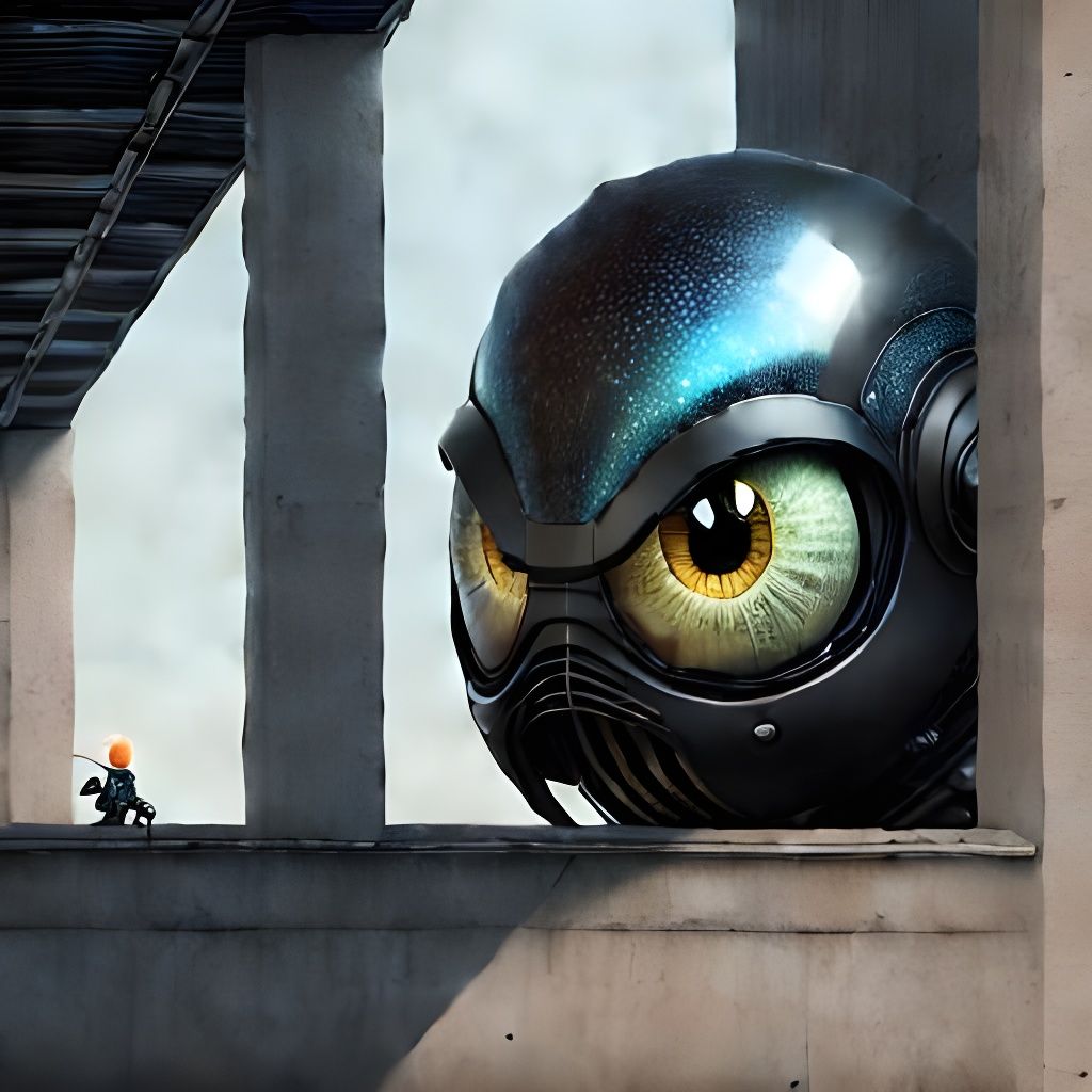 Alien Cartoon Characters in Surreal Oil Painting