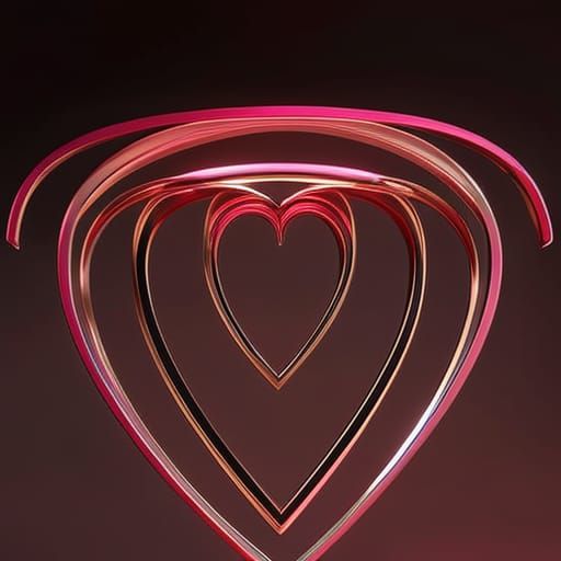 Faceted Gem Heart with Gold Embellishments