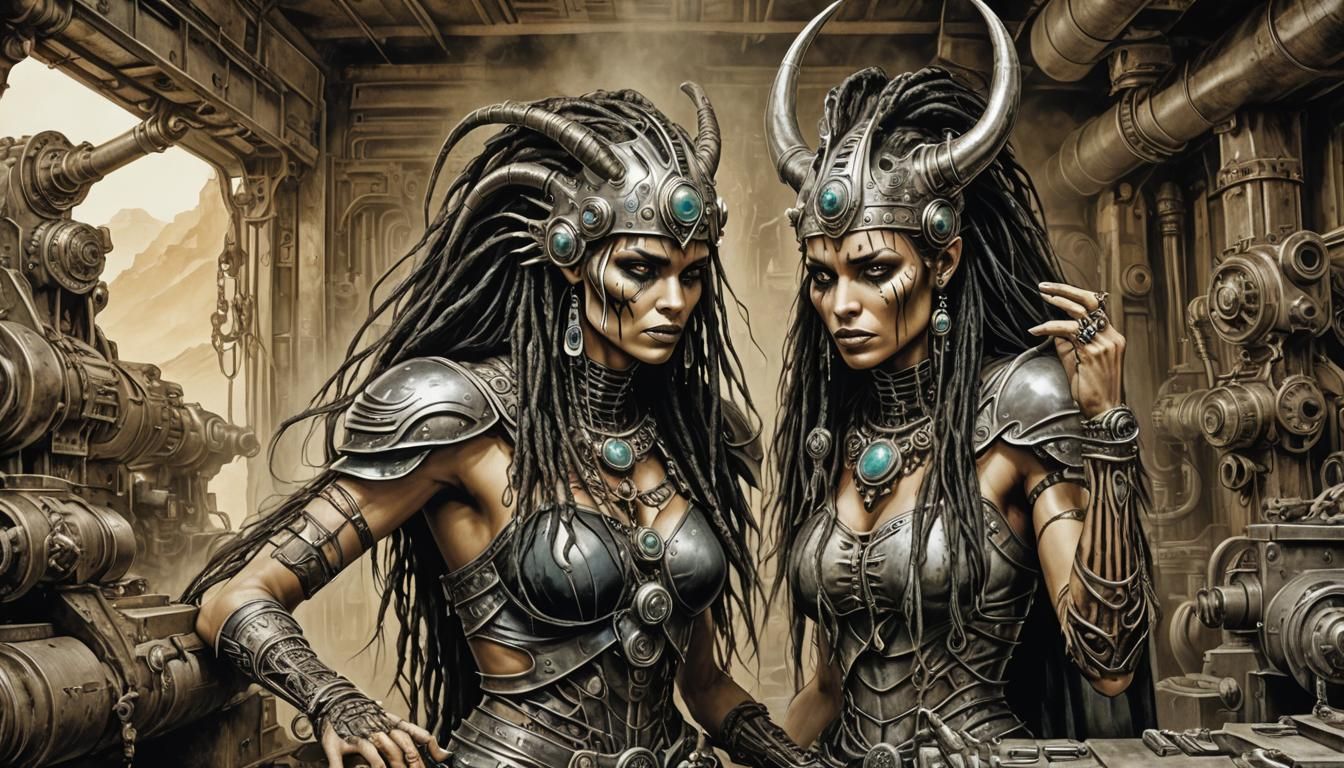 Gritty Desert Alien Shaman Princess in Graphic Novel Style