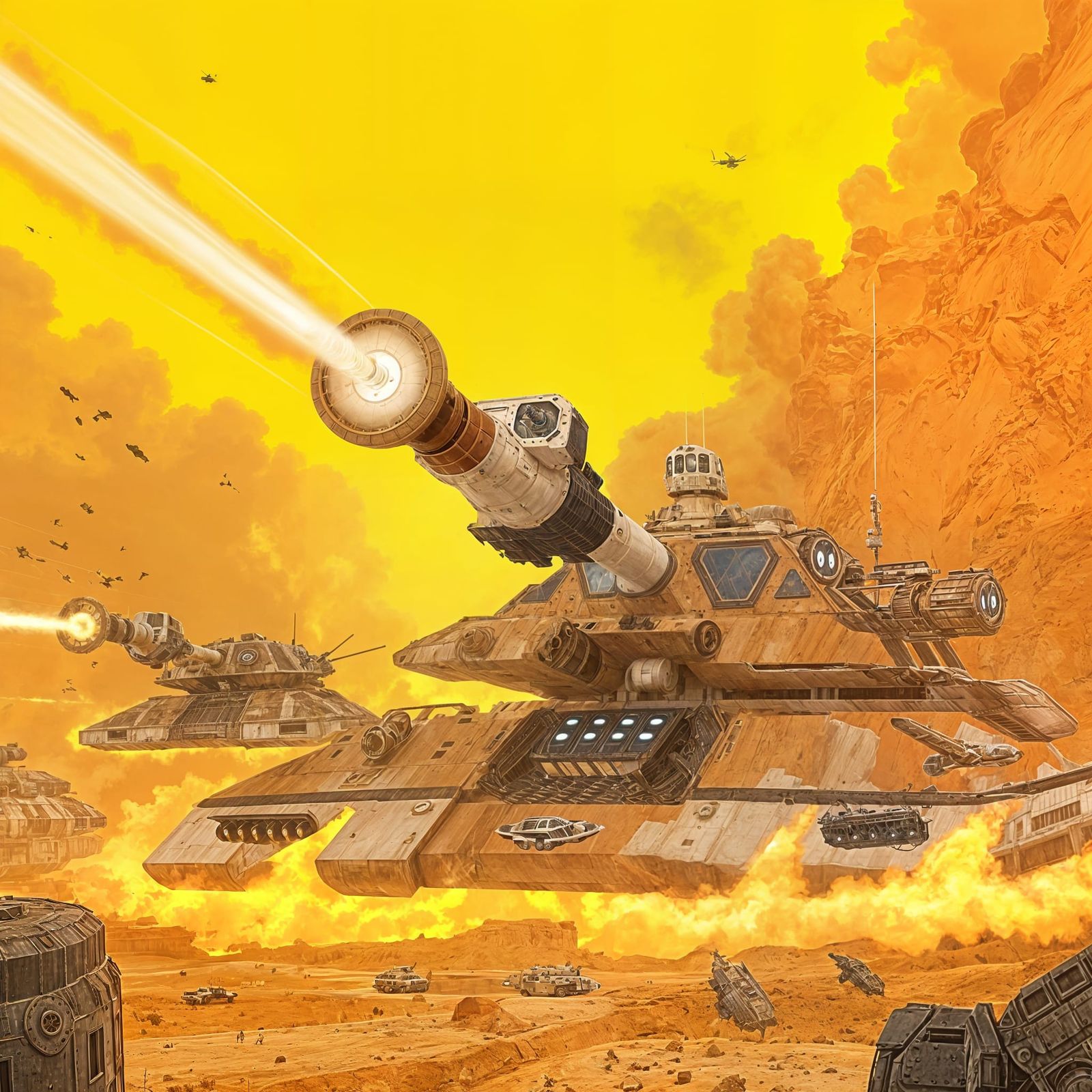 Futuristic Hover Tank with Camouflage Shakudo Elements