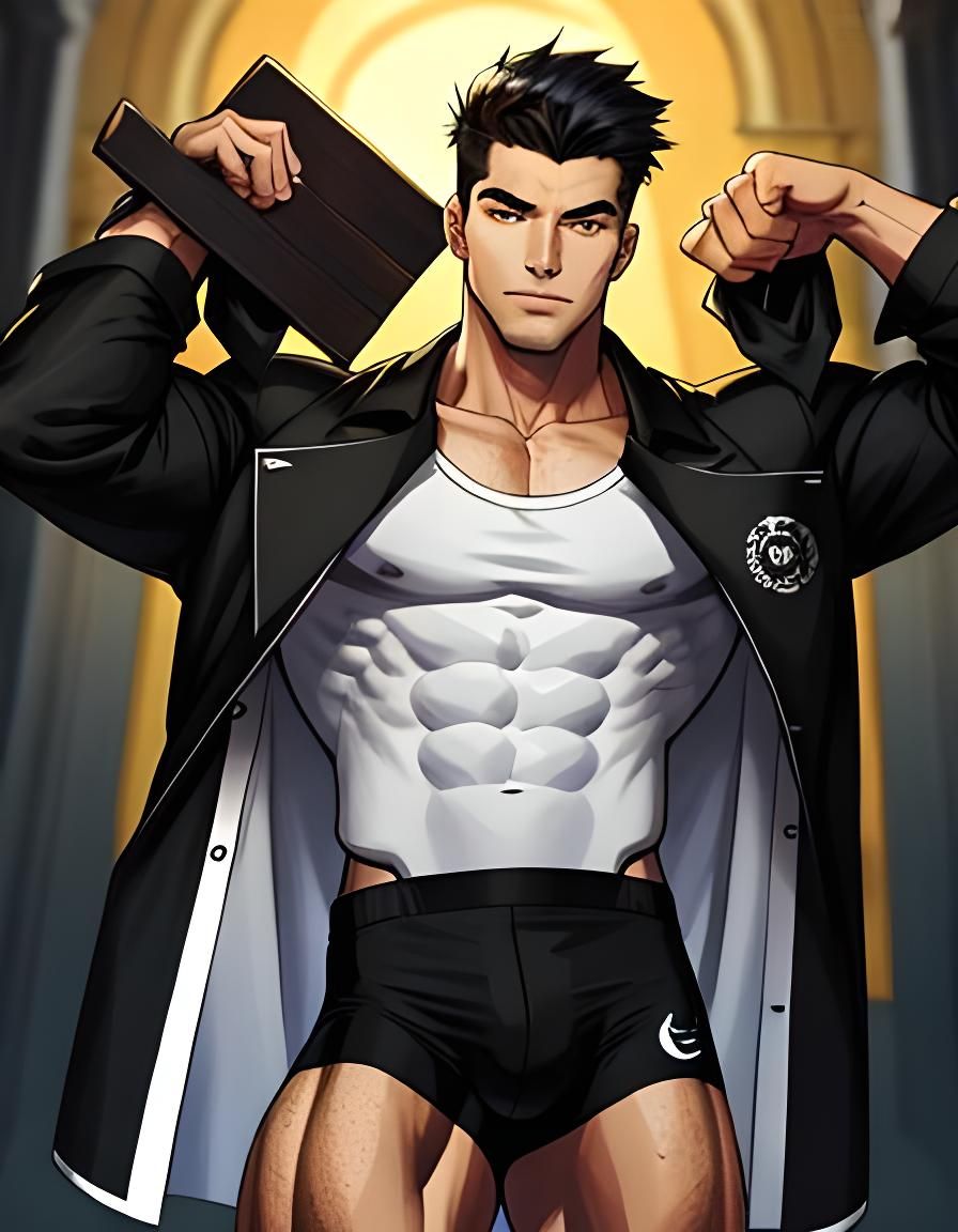 Young Man with Muscular Physique