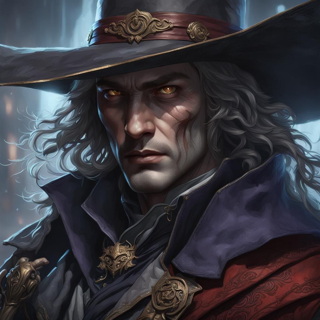 Hyperdetailed Portrait of a Vampire Hunter