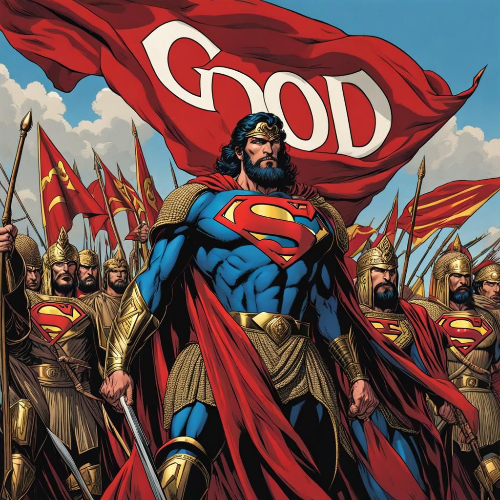 Ancient Superman Army with Marduk Flags