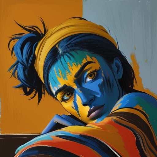 Fauvist Woman in Sorrowful Repose