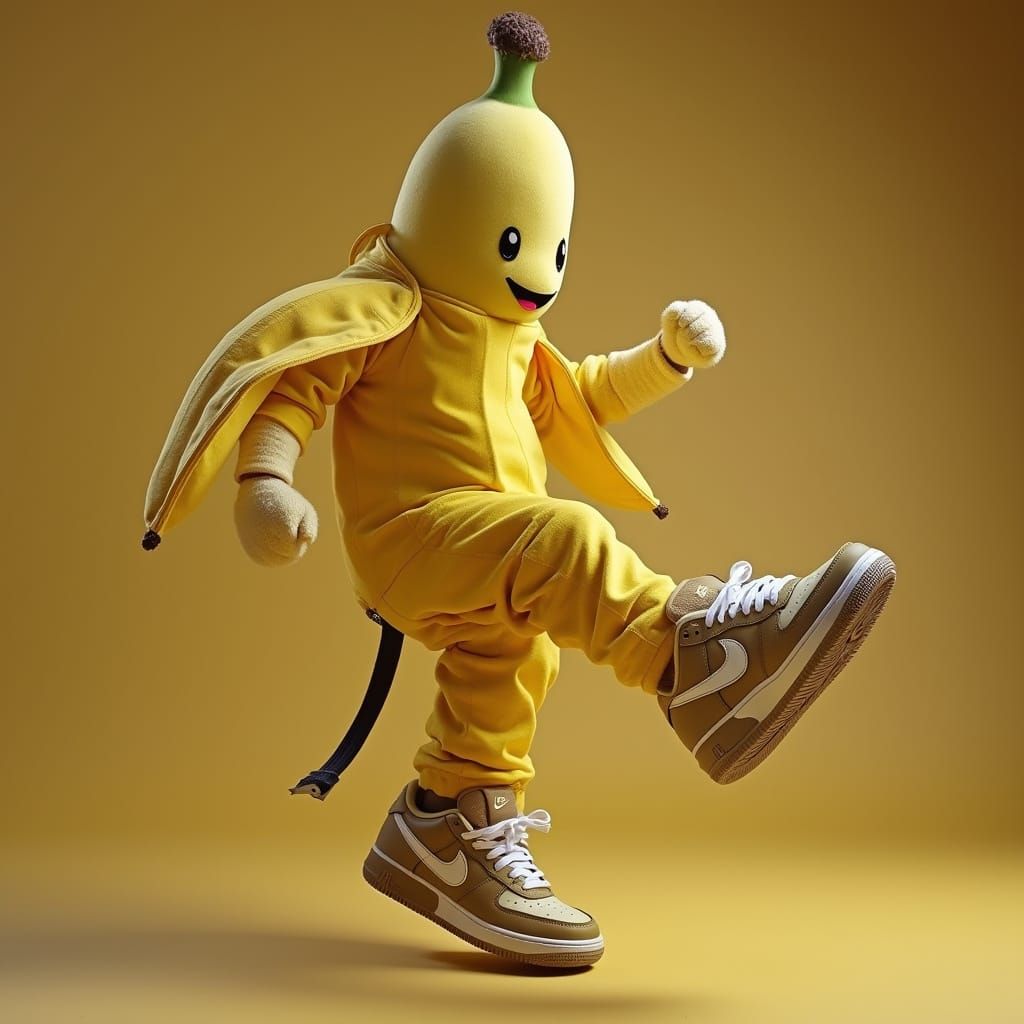 Banana Breakdancer in Nike Shoes