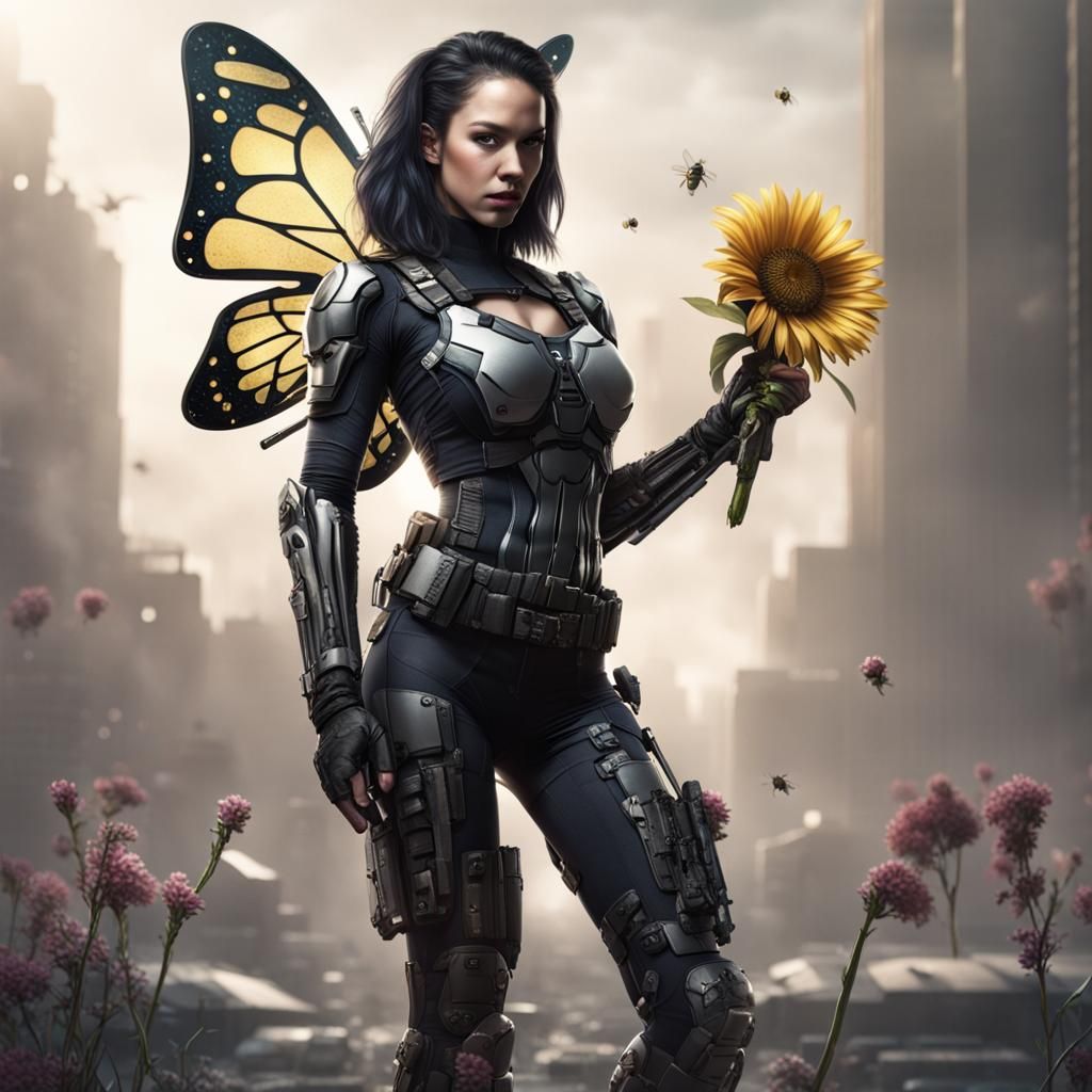 Futuristic Bee Warrior in 8K Detail