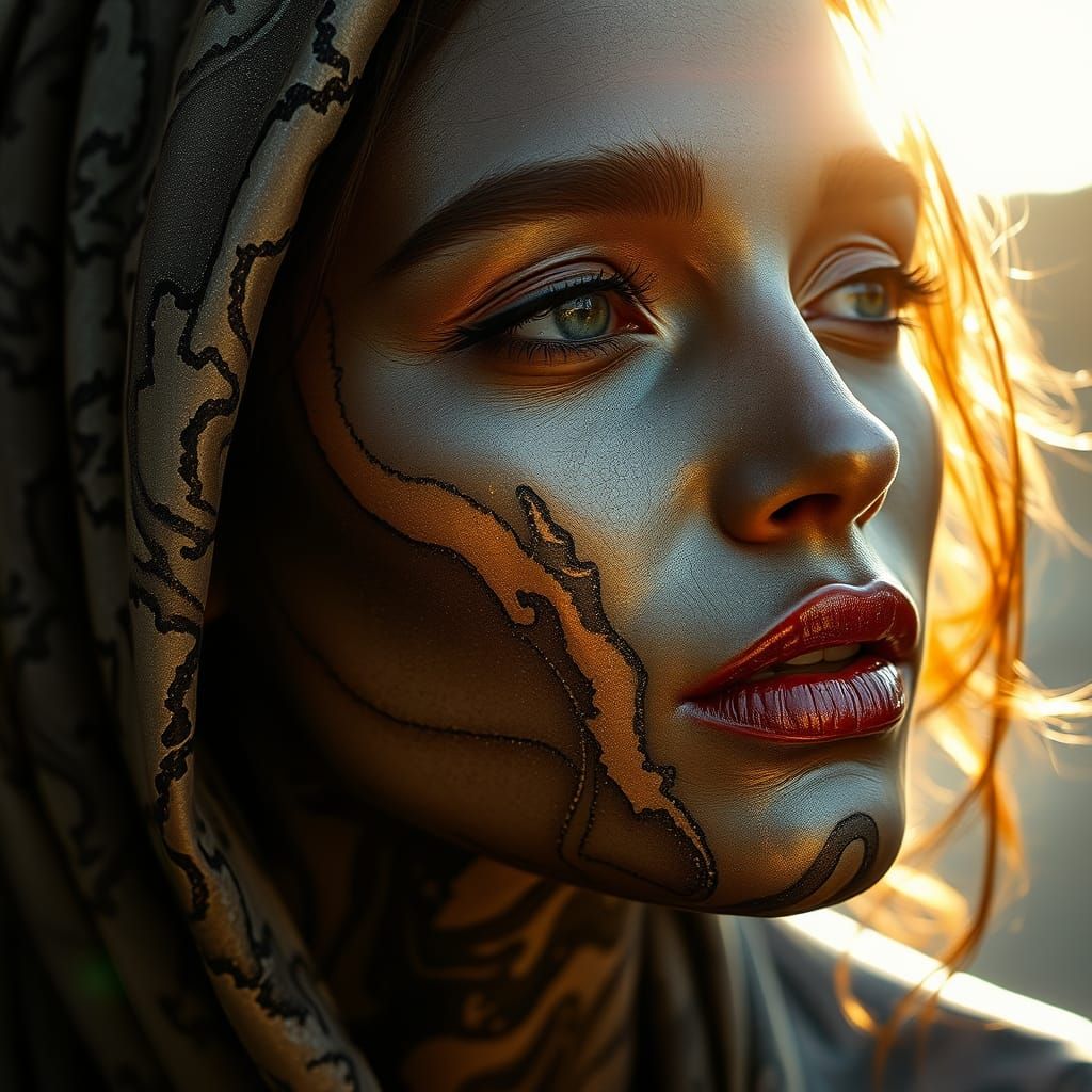 Ethereal Goddess in Golden Hour