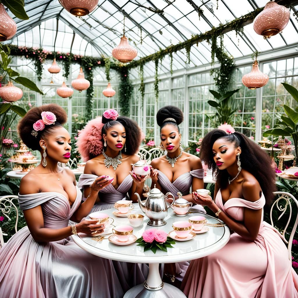 Elegant Tea Party in Enchanted Greenhouse