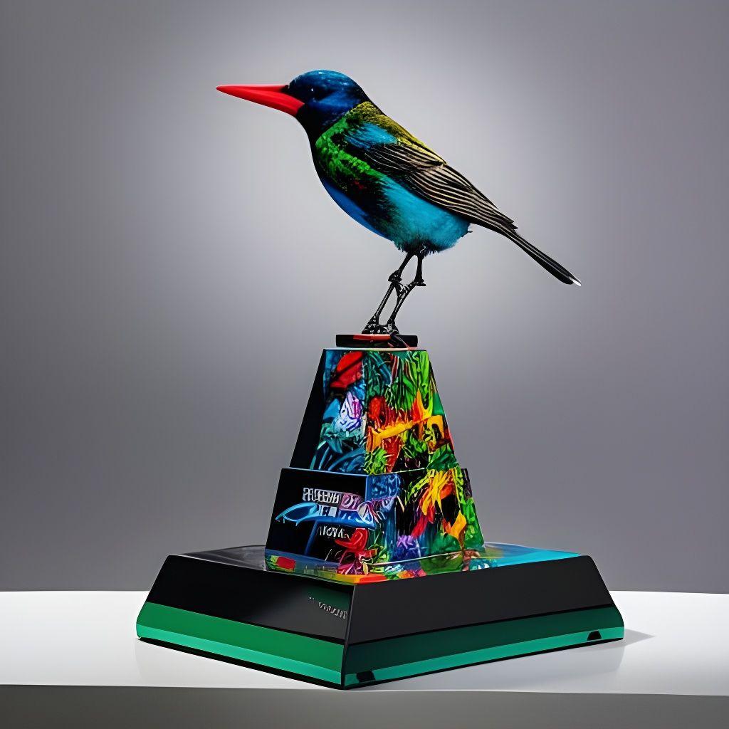 Graffiti Art Trophy of Birds in Street Art Style
