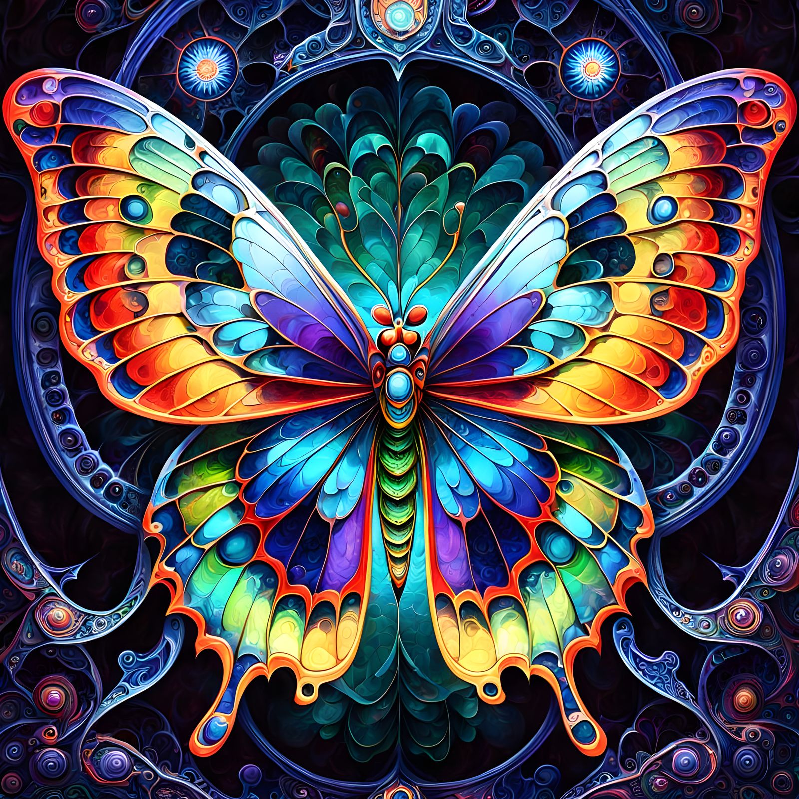 Psychedelic Black Light Butterfly for ChromaDepth 3D Glasses