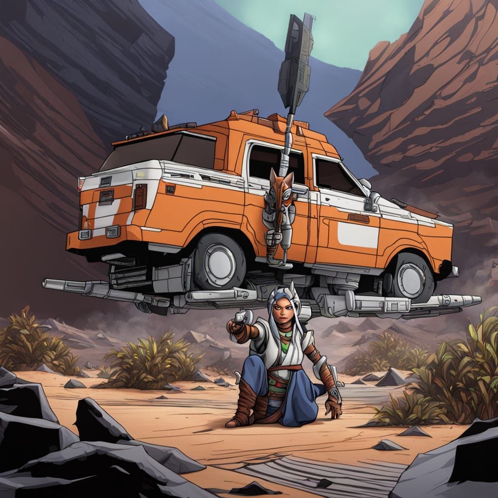 Ahsoka Tano in Vibrant Star Wars Art